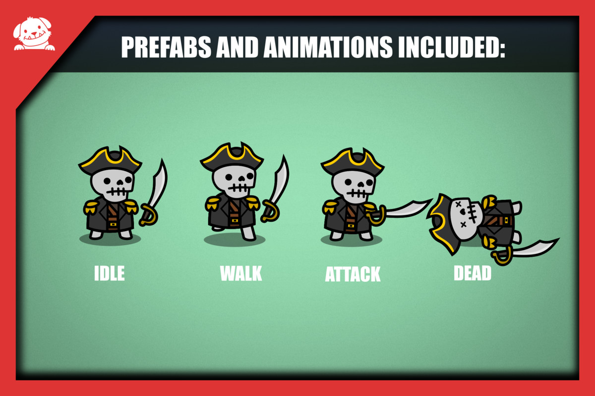 Simple 2D Cute Sea Pirate Characters