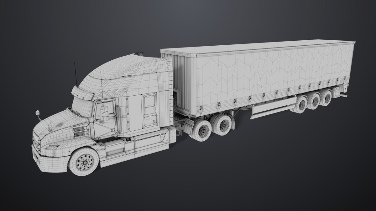 Heavy Truck 05 Curtainsider Trailer URP HDRP Textures