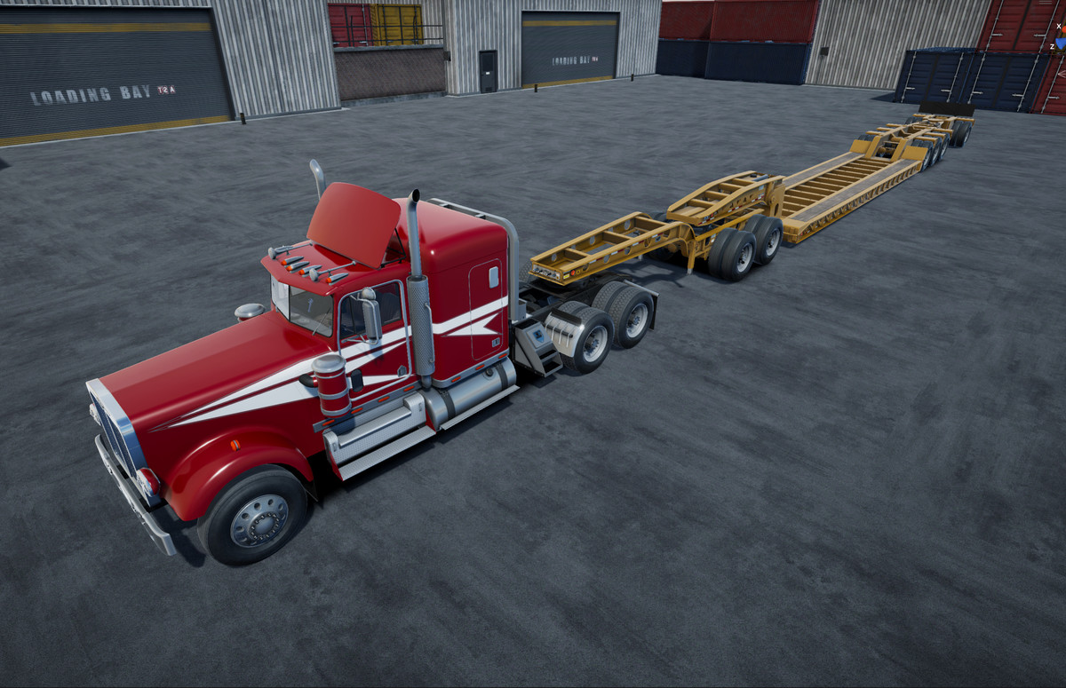 Lowboy semi truck