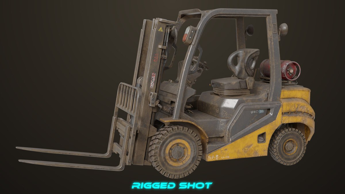 Forklift Truck 02 Old Dusty URP HDRP Textures