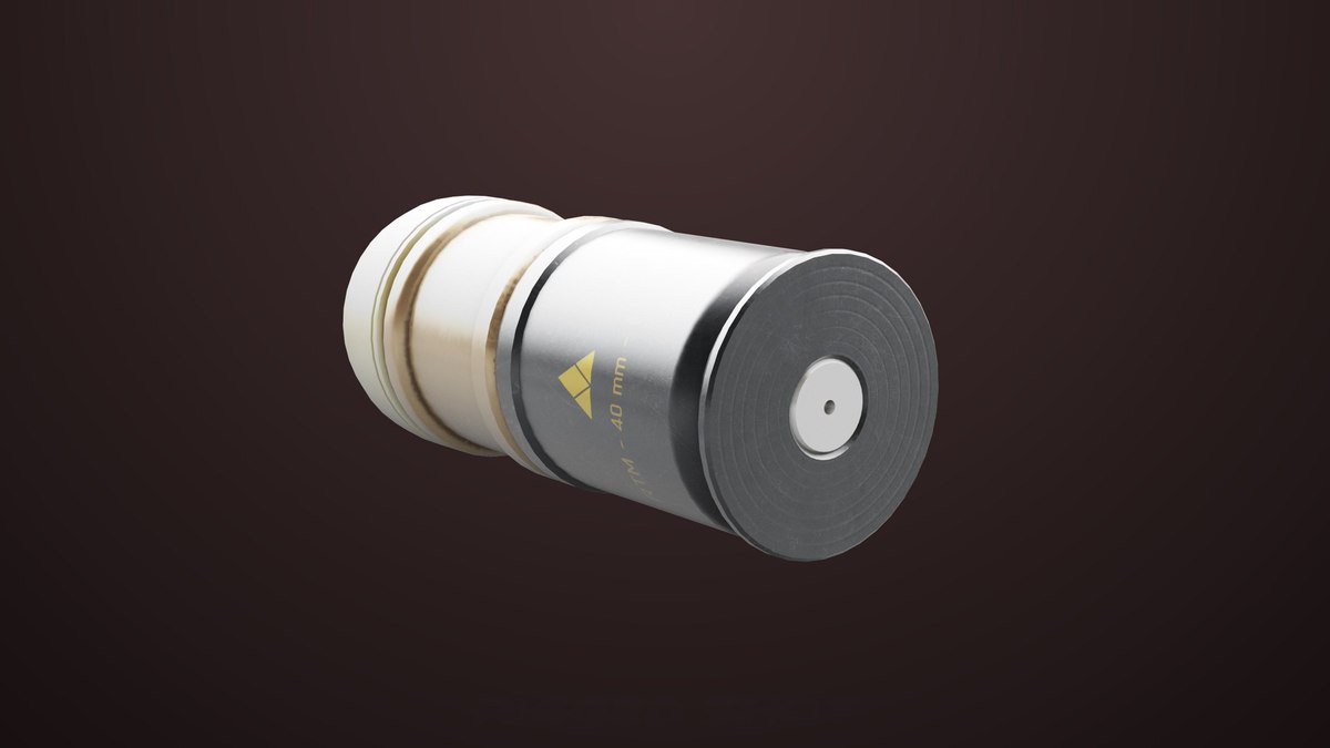 6 Grenade Launcher Black URP HDRP Textures