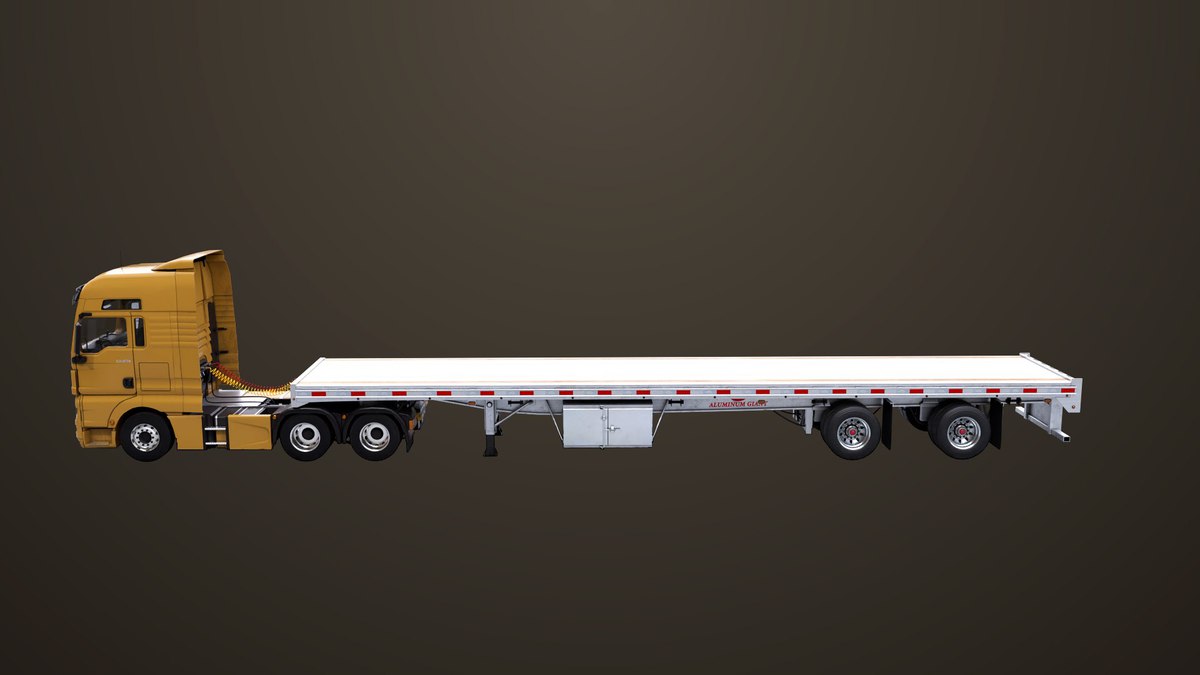 Heavy Truck 04 Flatbed Load Trailer URP HDRP Textures