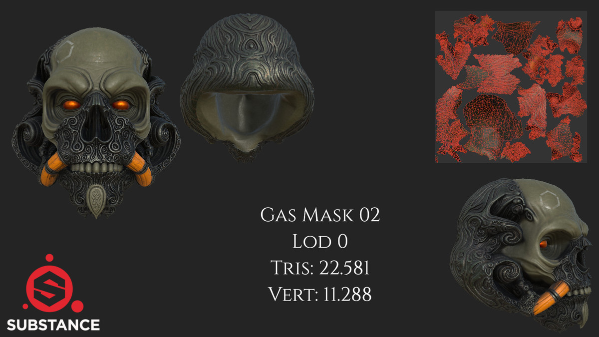 3 Gas Masks / Helmet for Scifi / Modern Warfare