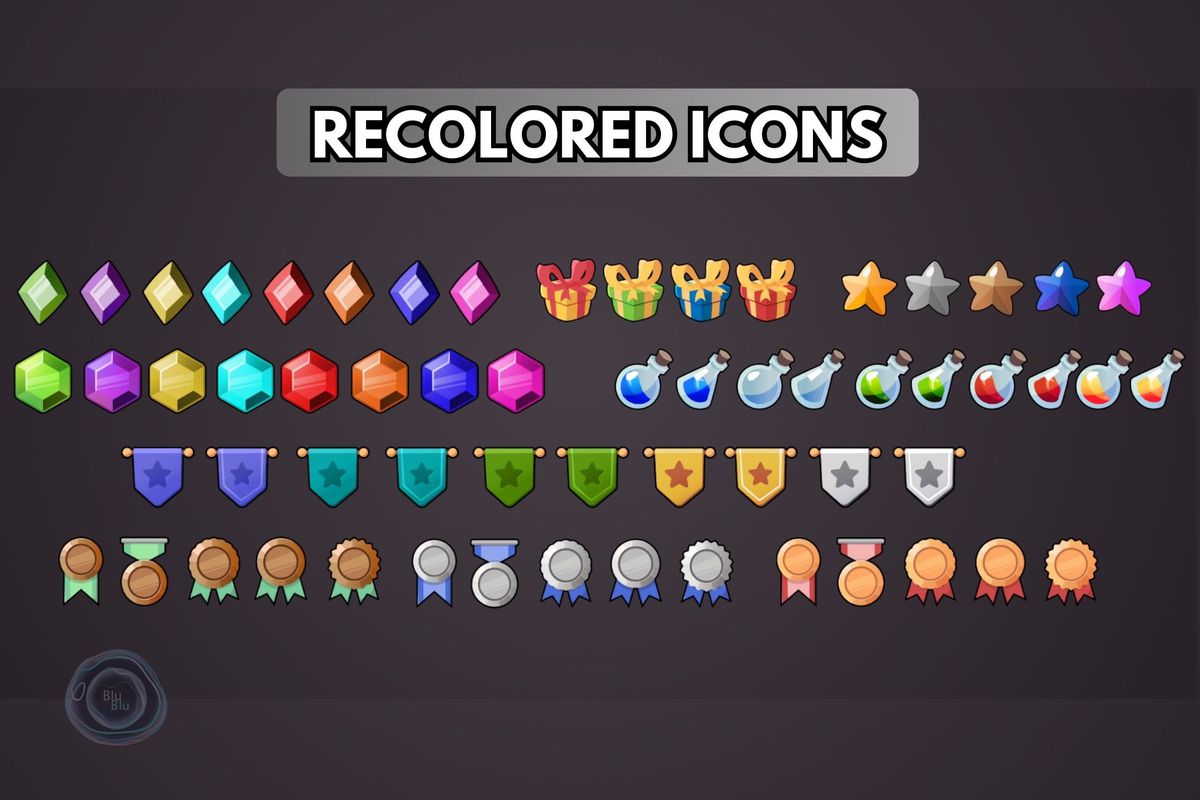 Dark Fantasy GUI + Icons Bundle + PSD GUI files + AI Icons files