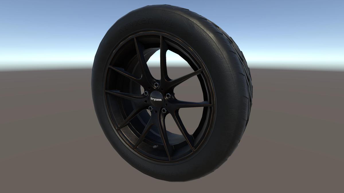 Kryxen Wheel V1 - Matte_Black_Gold - Game Ready