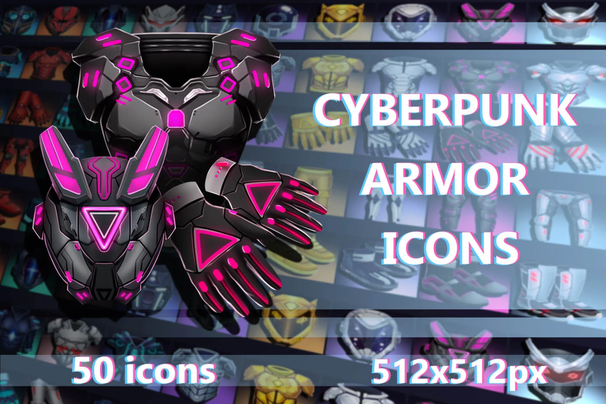 2700 Cyberpunk RPG Icons Pack