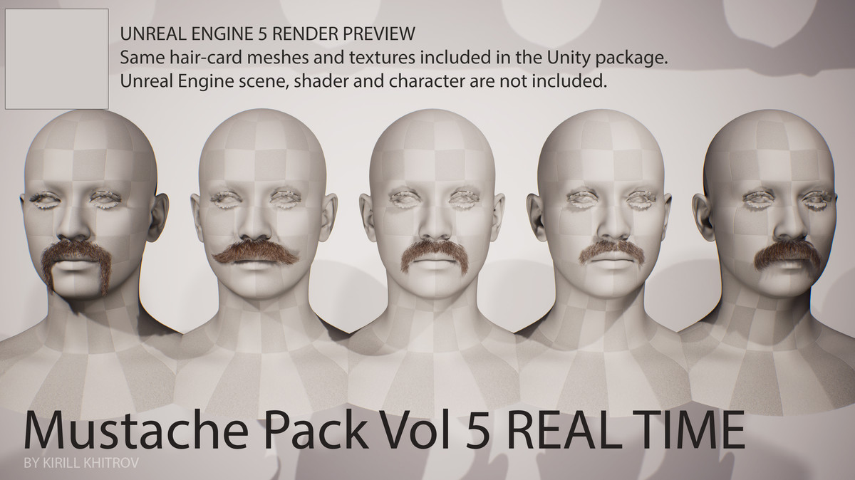 Moustache Pack Vol. 1 Real-Time Facial Hair Styles