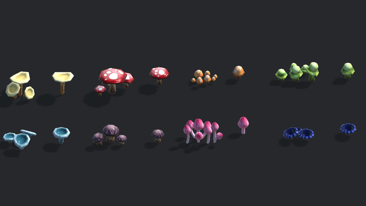 Stylized Handpainted Mushroom Pack
