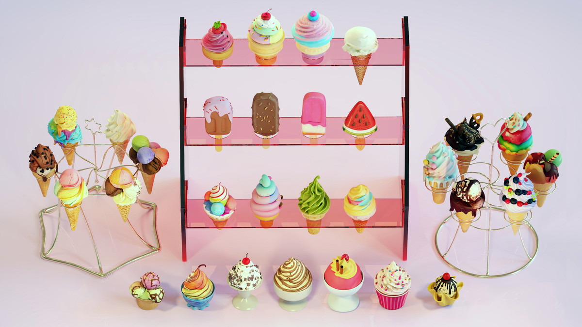Delicious Ice Cream Collection – Colorful Dessert 3D Models