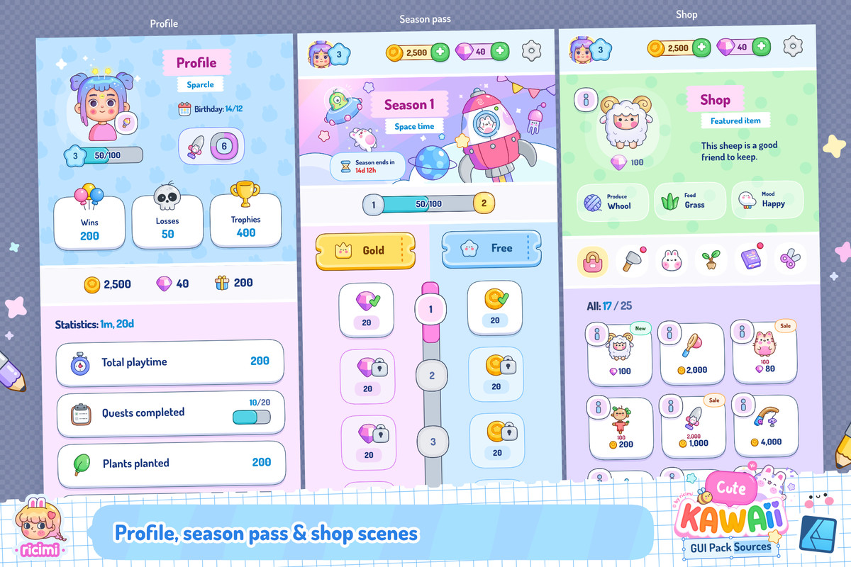 Cute Kawaii GUI Pack Sources