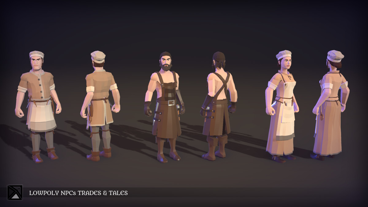 Lowpoly NPCs Bundle MEDIEVAL FANTASY SERIES