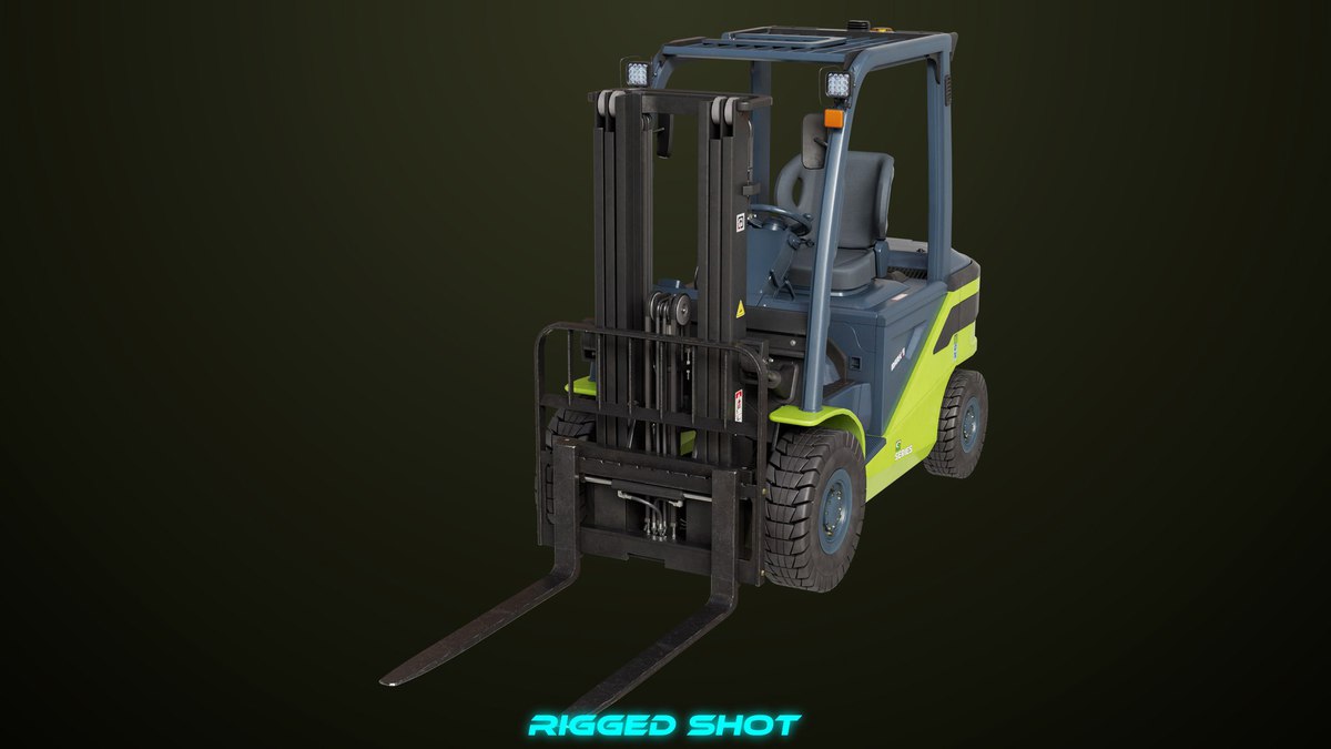 Forklift Truck03 Green URP HDRP Textures