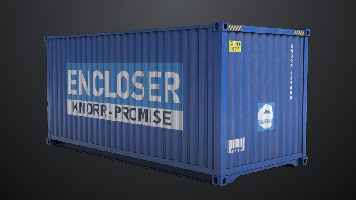 5 Cargo Container 20ft Single Mat URP HDRP Textures
