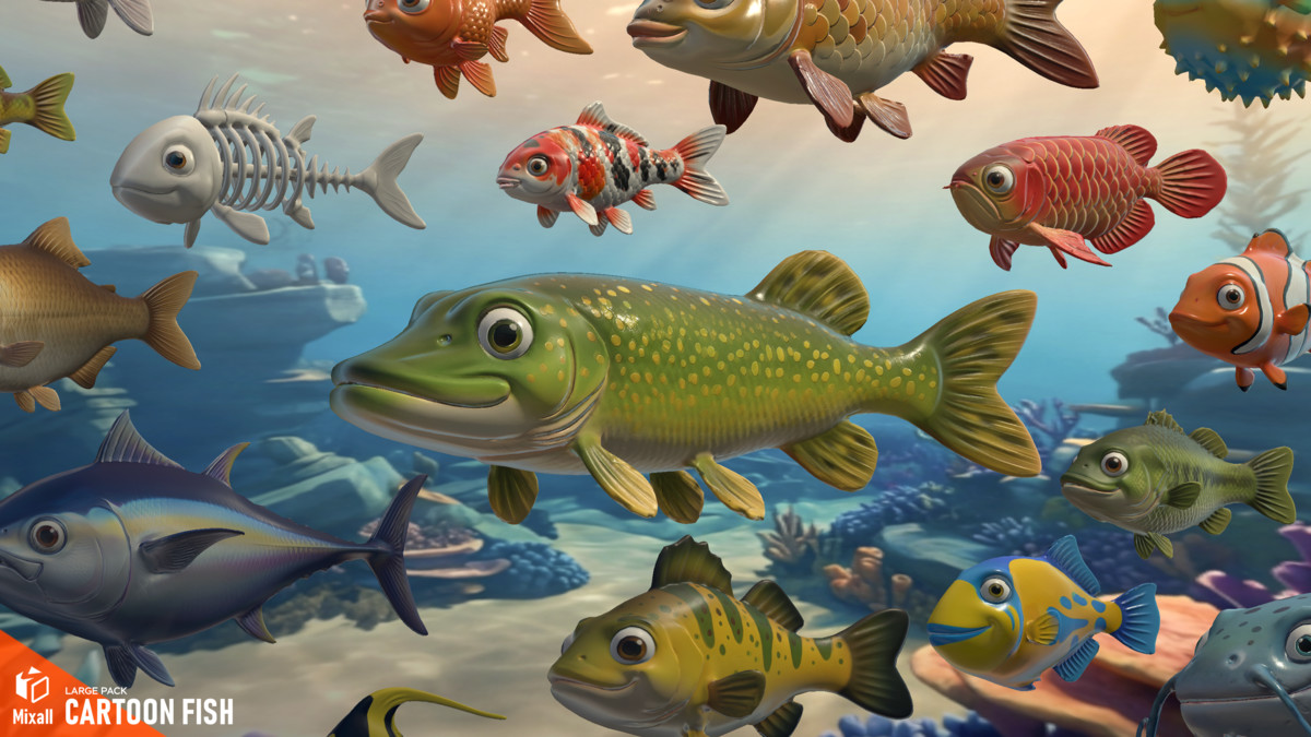 Cartoon fish - underwater pack