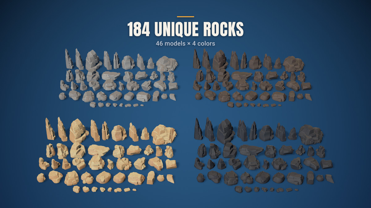 Stylized Environment Rocks - AAA quality