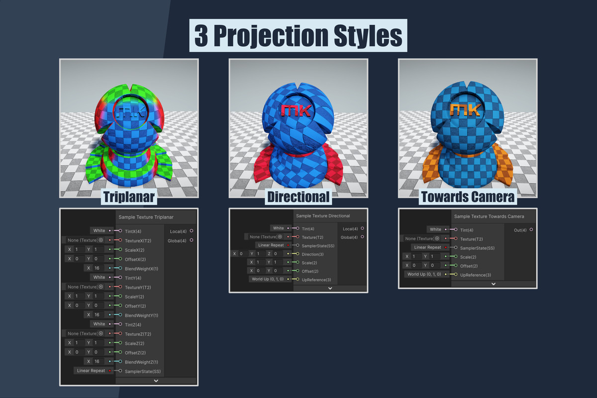 MK Nodes: Triplanar & Directional Mapping for Shader Graph