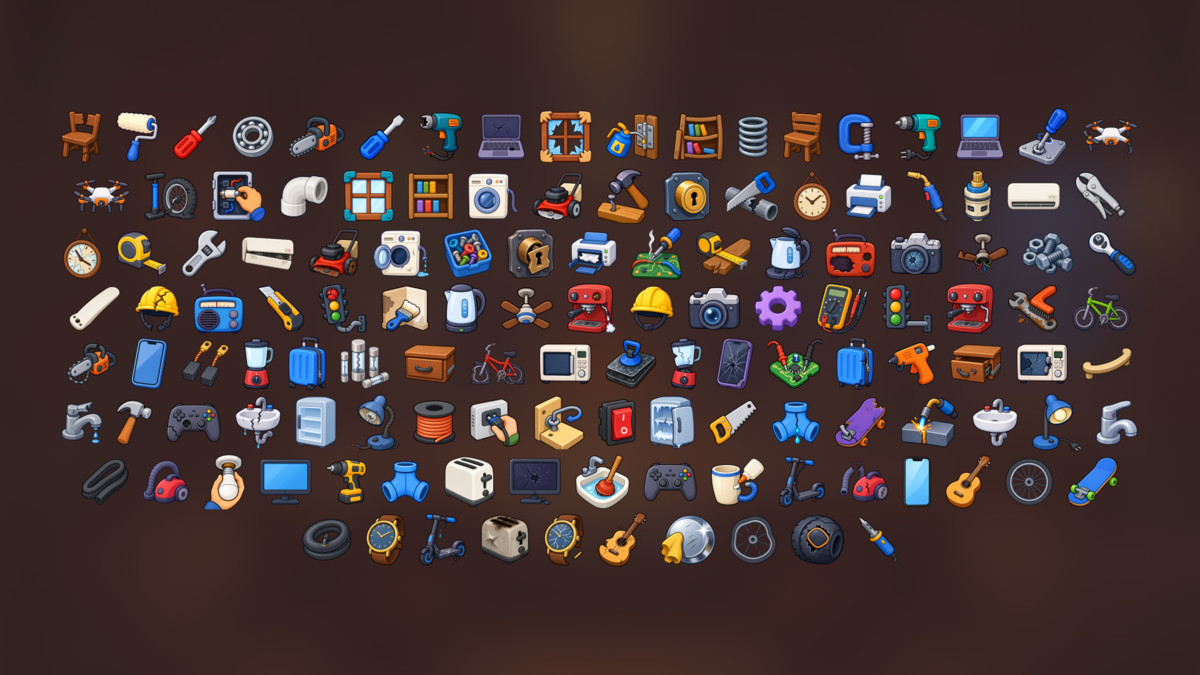 Home Repair Tools Appliances Plumbing Electrical Maintenance Icons Pack