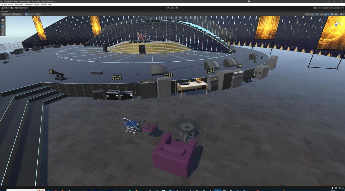 Concert Arena Stage Venue - Modular 3d Environment with props