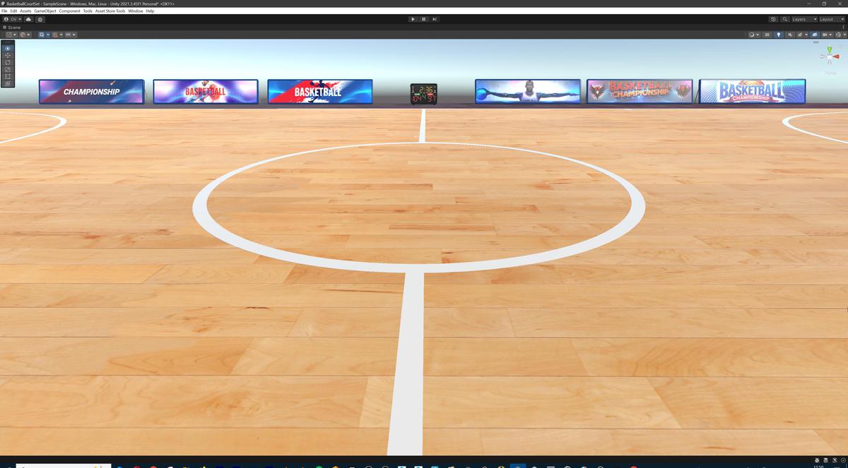 Basketball Court Set with Backboard, Hoop, Parquet, Balls, Digital Timer, Screen