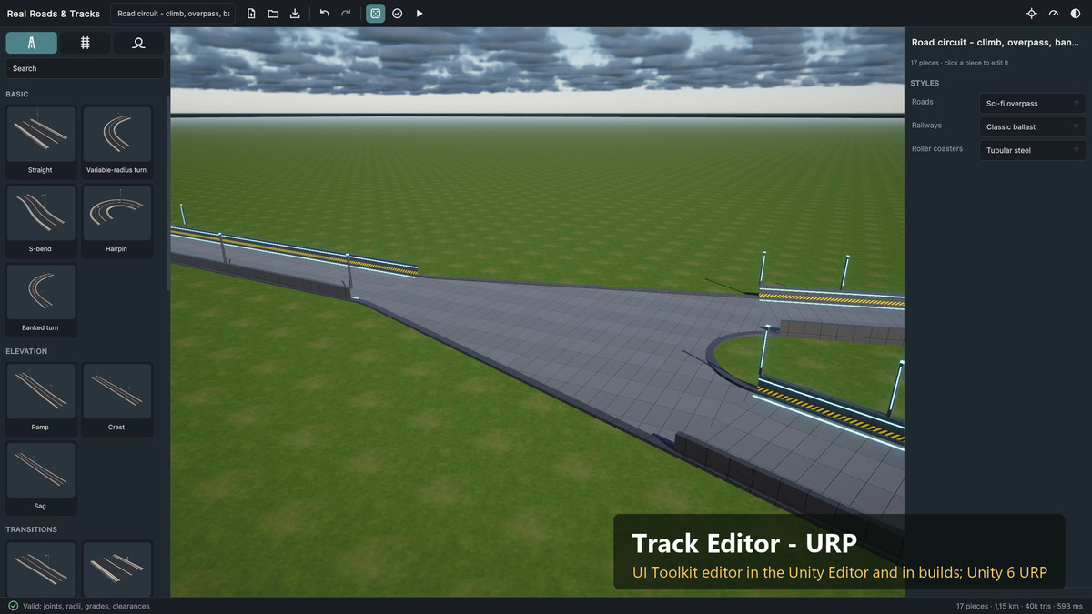 Real Roads & Tracks - Procedural Road, Railway & Roller Coaster Generator