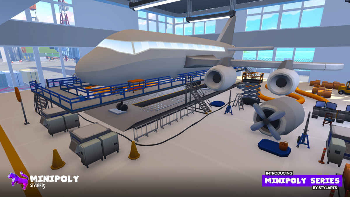 Modular Airport Fatpack - Minipoly Series ( Stylized Lowpoly Environment )