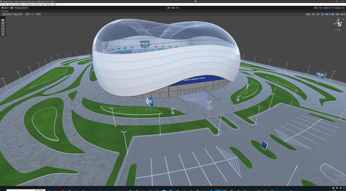 Olympic Aquatic Center Swimming Pool Modular Environment 3D