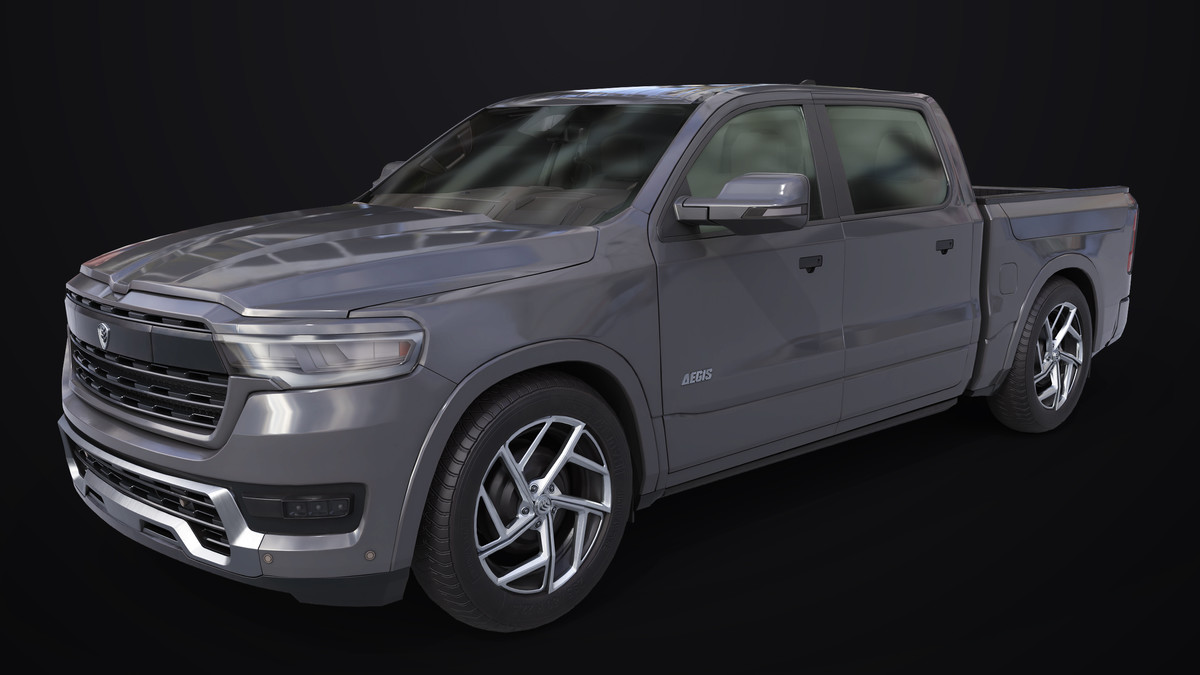 Pickup Truck 03 Grey and White URP HDRP Textures