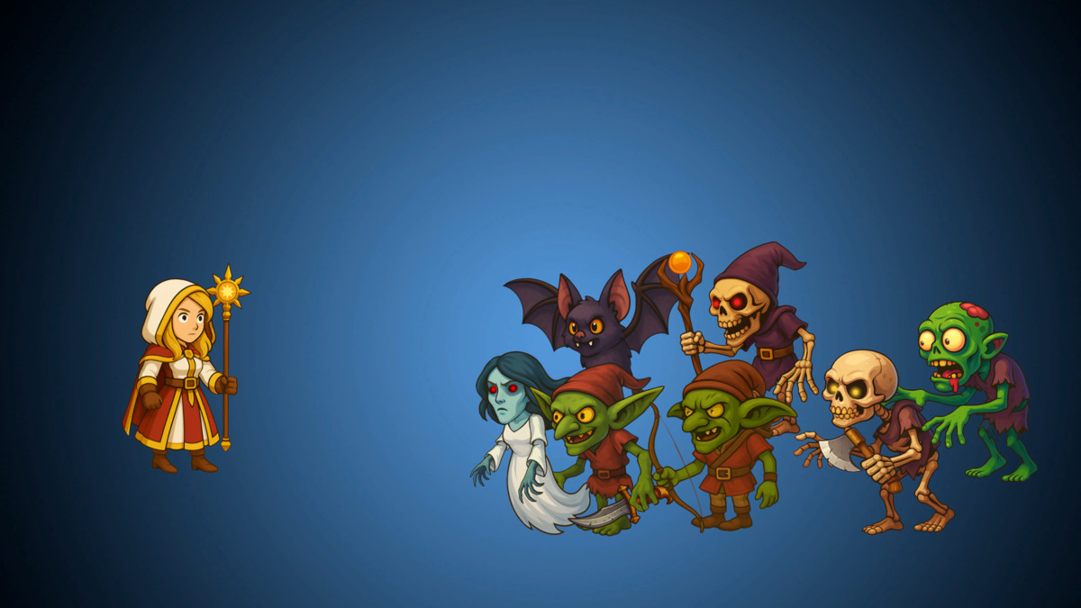 Dark fantasy - popular enemies + hero