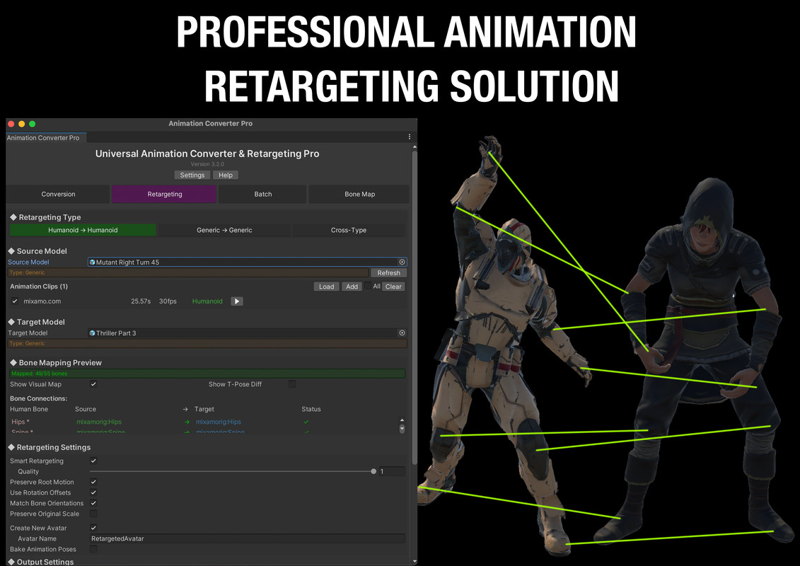 Universal Animation Converter & Retargeting Pro