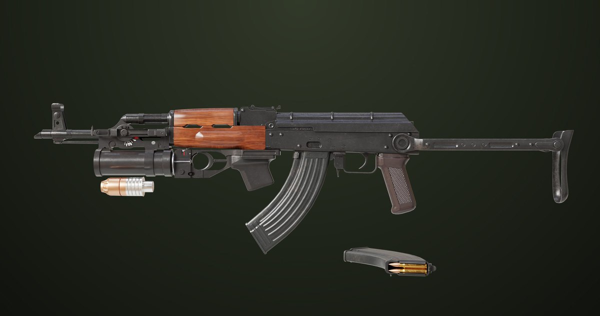 AKMS Light Machine Gun 10 URP HDRP Textures