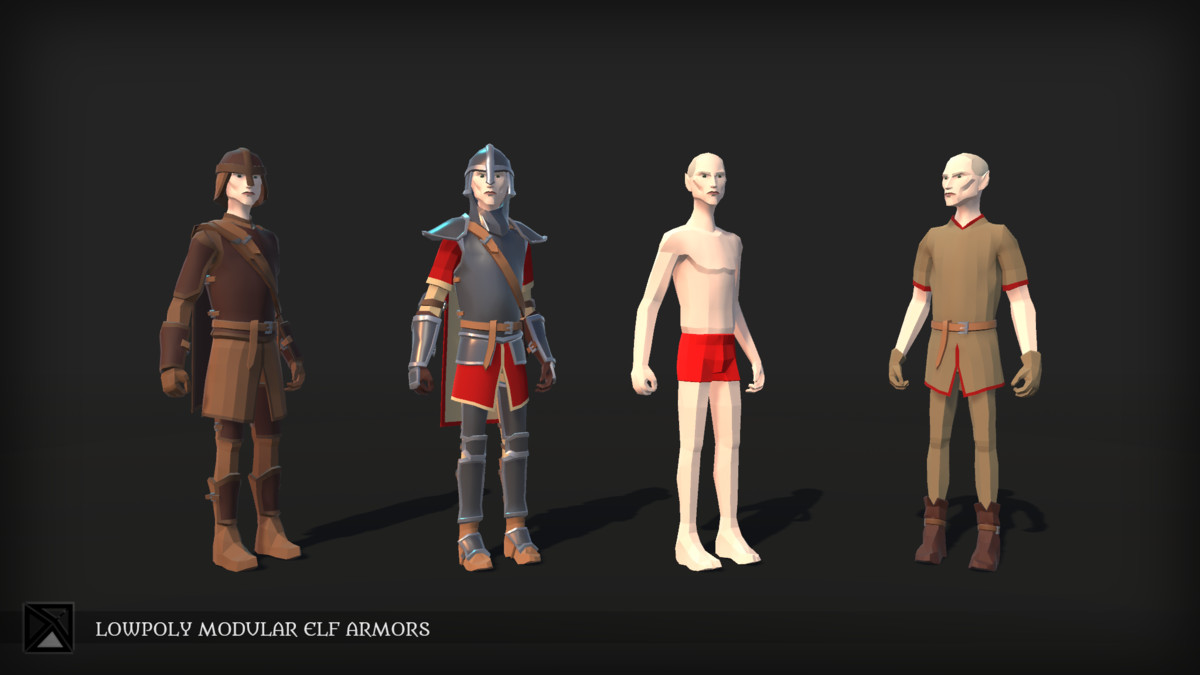 Lowpoly Elves Modular Armors - MEDIEVAL FANTASY SERIES