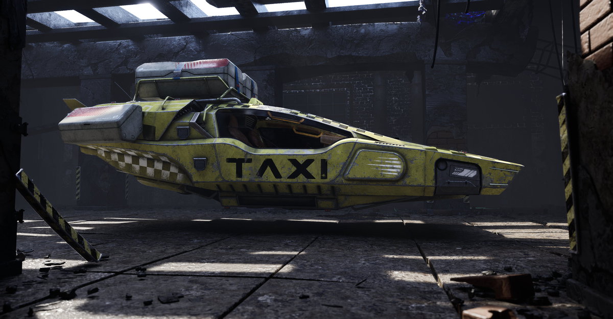 AVIO-8 Cyberpunk Hover Taxi