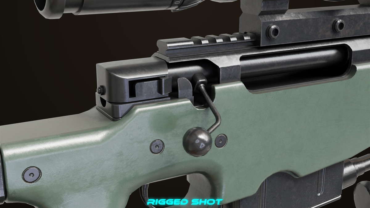 Sniper Rifle 03 Green URP HDRP Textures