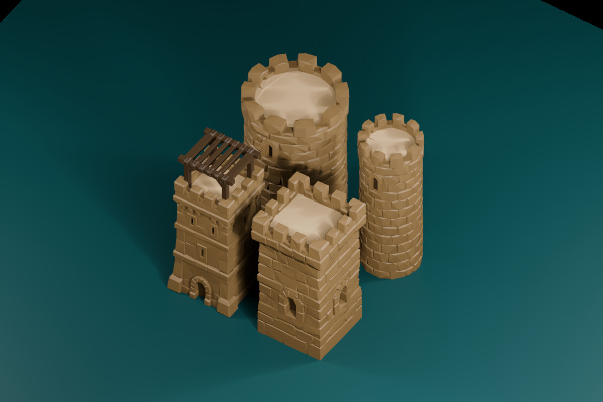 Low Poly Modular Medieval Castle Kit