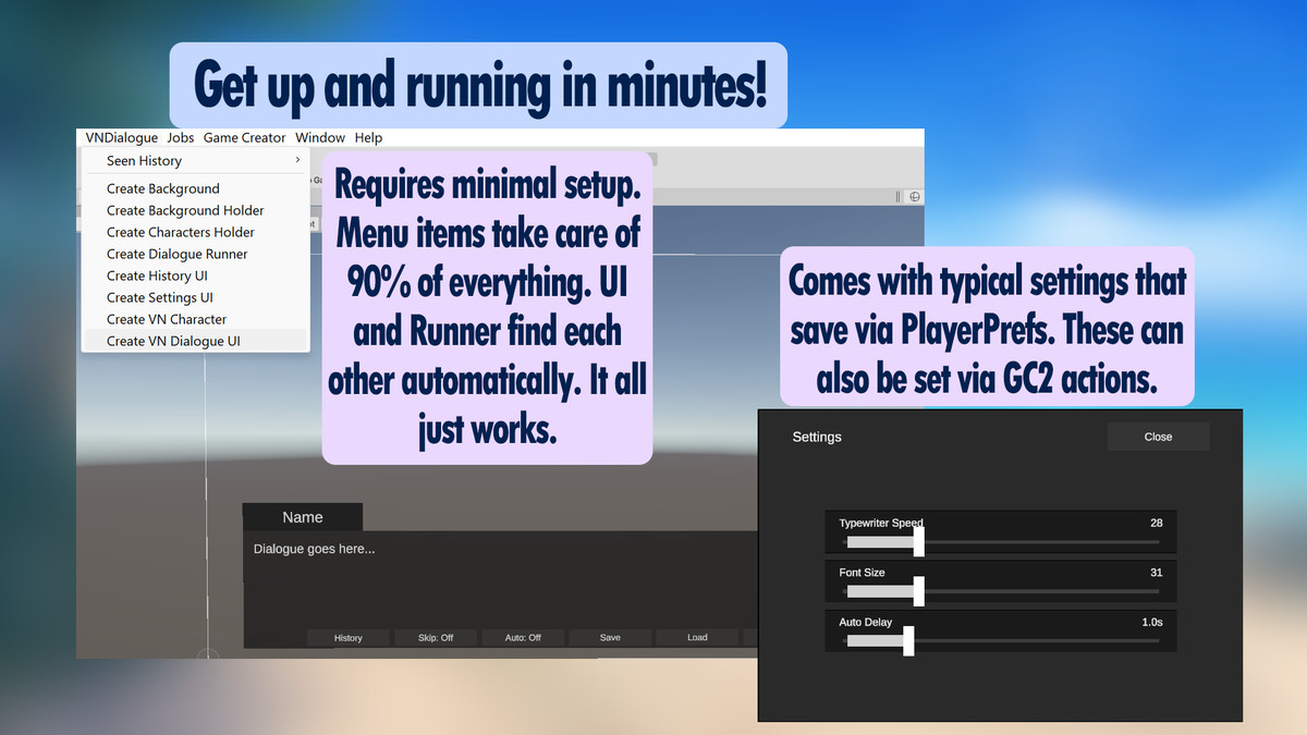 VNDialogue: Visual Novel Dialogue for Game Creator 2
