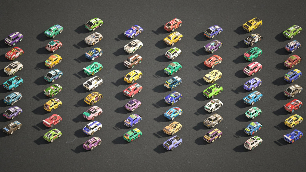 Tiny Sports Car Pack - 66 Low Poly Cute Toon Style Mini Racing Cars Chibi Style