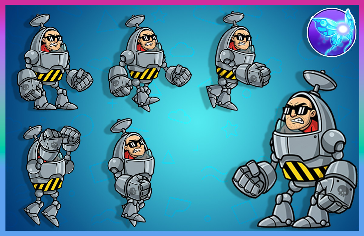 Iron Mobster 2D Animated Character