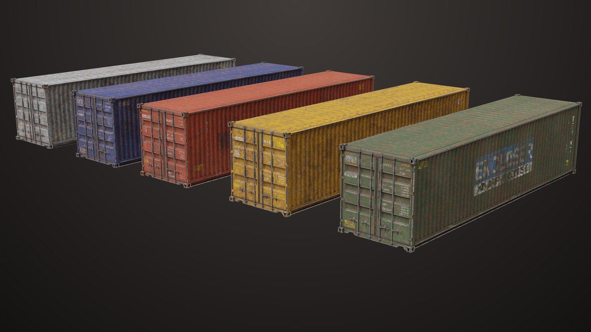 Old Dusty 5 Cargo Container Single Mat URP HDRP Textures