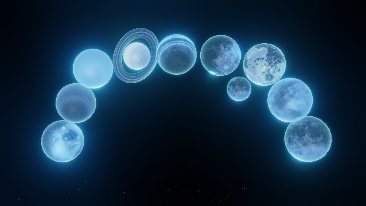 Holographic Solar System Sci-Fi 3D Model