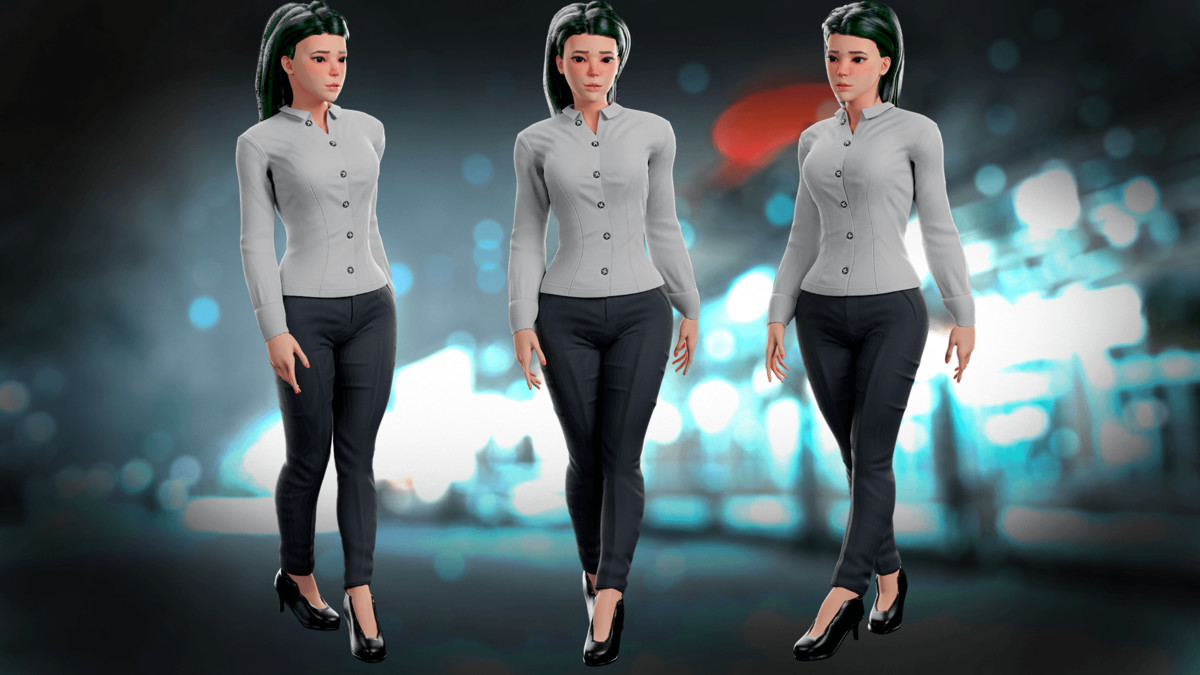 Office Winter Woman – Modular Game Character