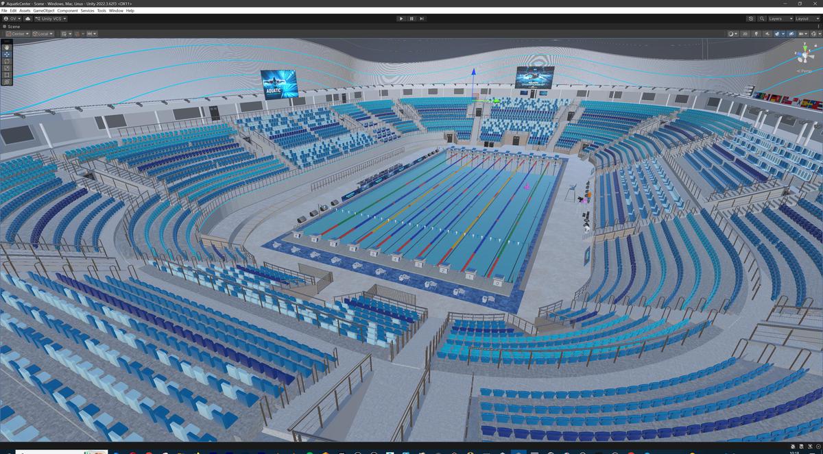 Olympic Aquatic Center Swimming Pool Modular Environment 3D