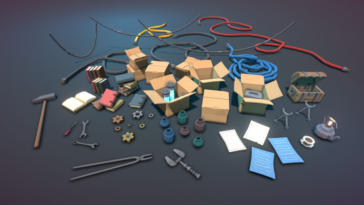STYLIZED Fantasy Magitech Laboratory - Low Poly 3D Art