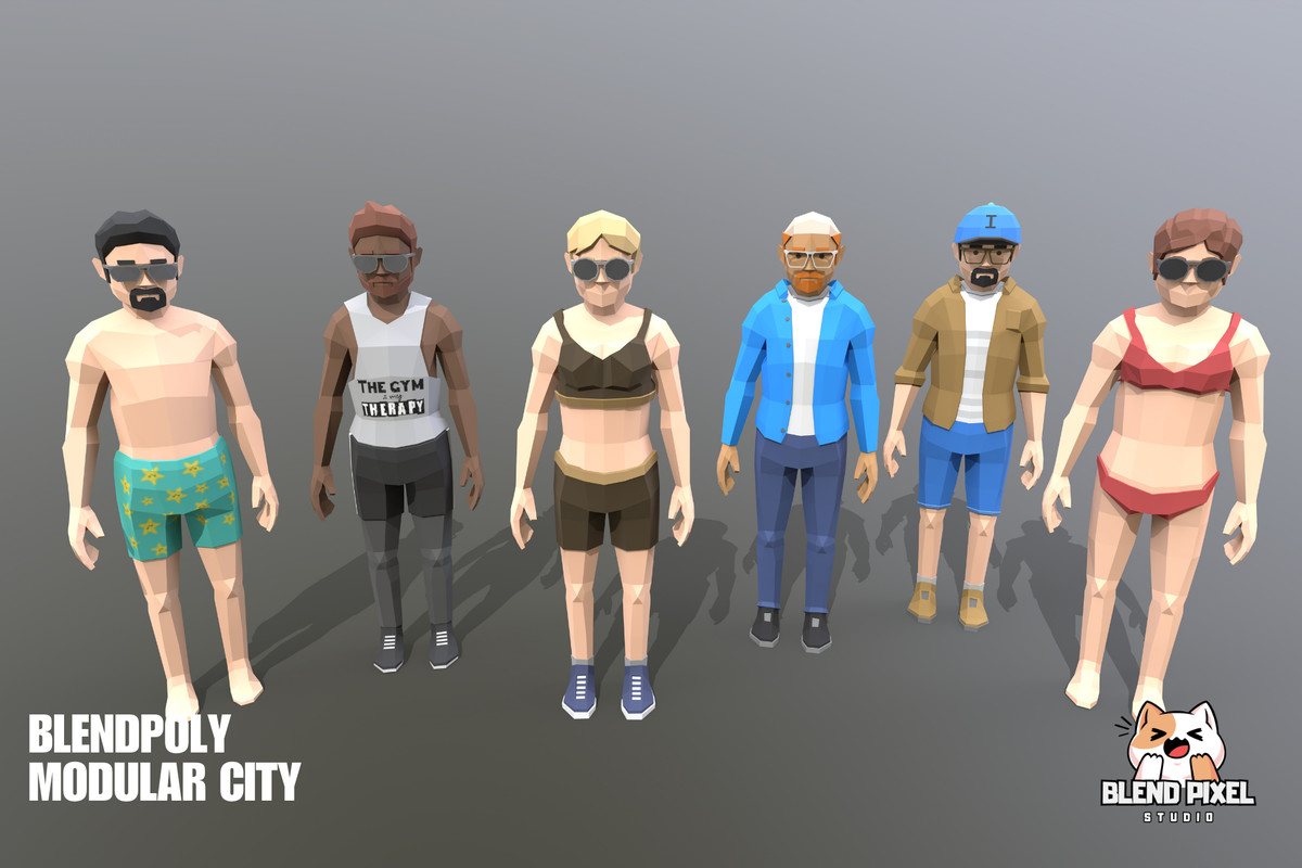 BlendPoly Modular City - Low Poly Assets