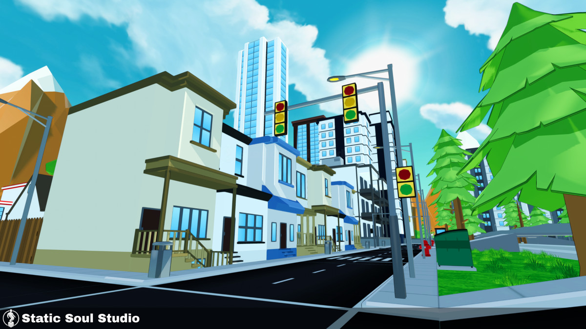 Low Poly City Pack – Modular Buildings, Roads & Props