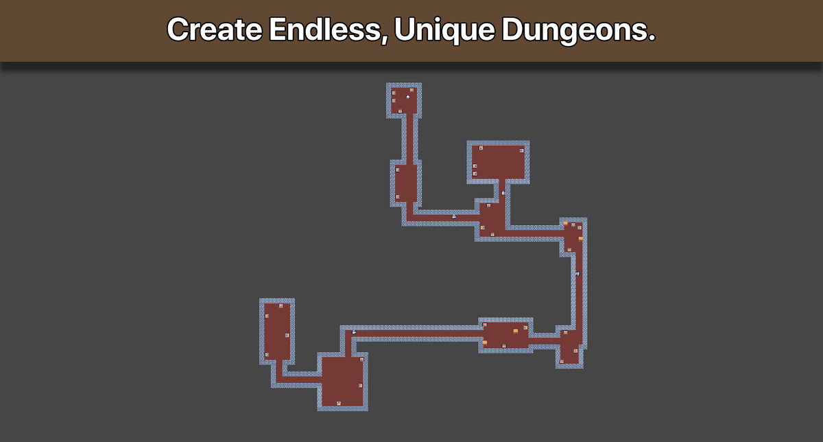 Dungeon Generator Pro 2D – Procedural Tilemap Level Builder with Rooms & Objects