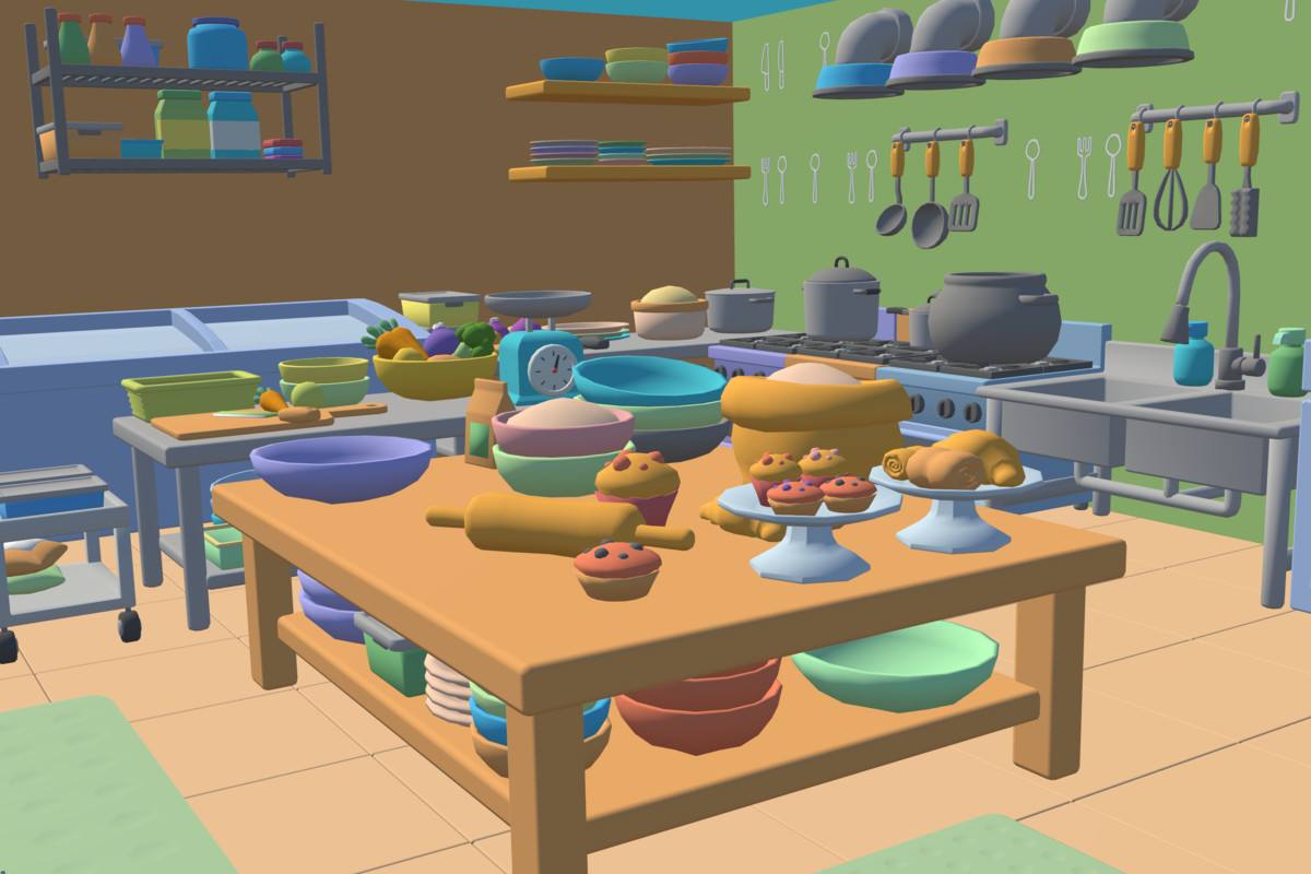 Cute Low Poly Kitchen Pack - Colorful Interior Props