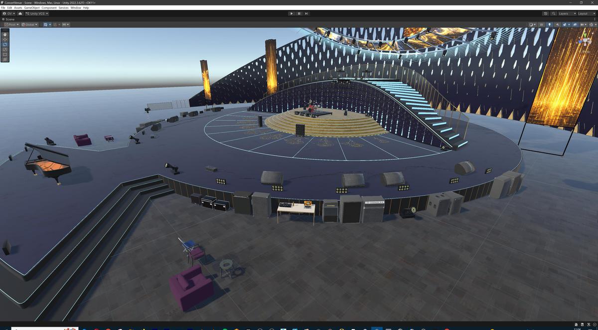 Concert Arena Stage Venue - Modular 3d Environment with props