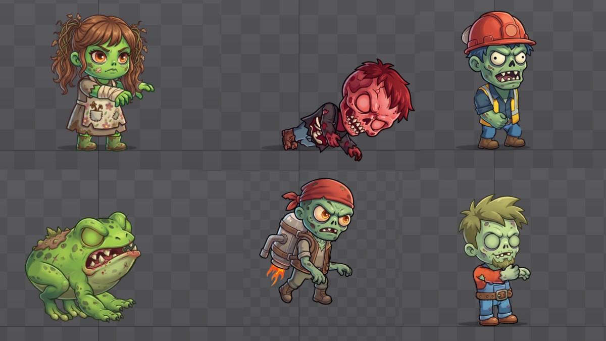Zombie Game Creation Pack - 21 Spine Characters