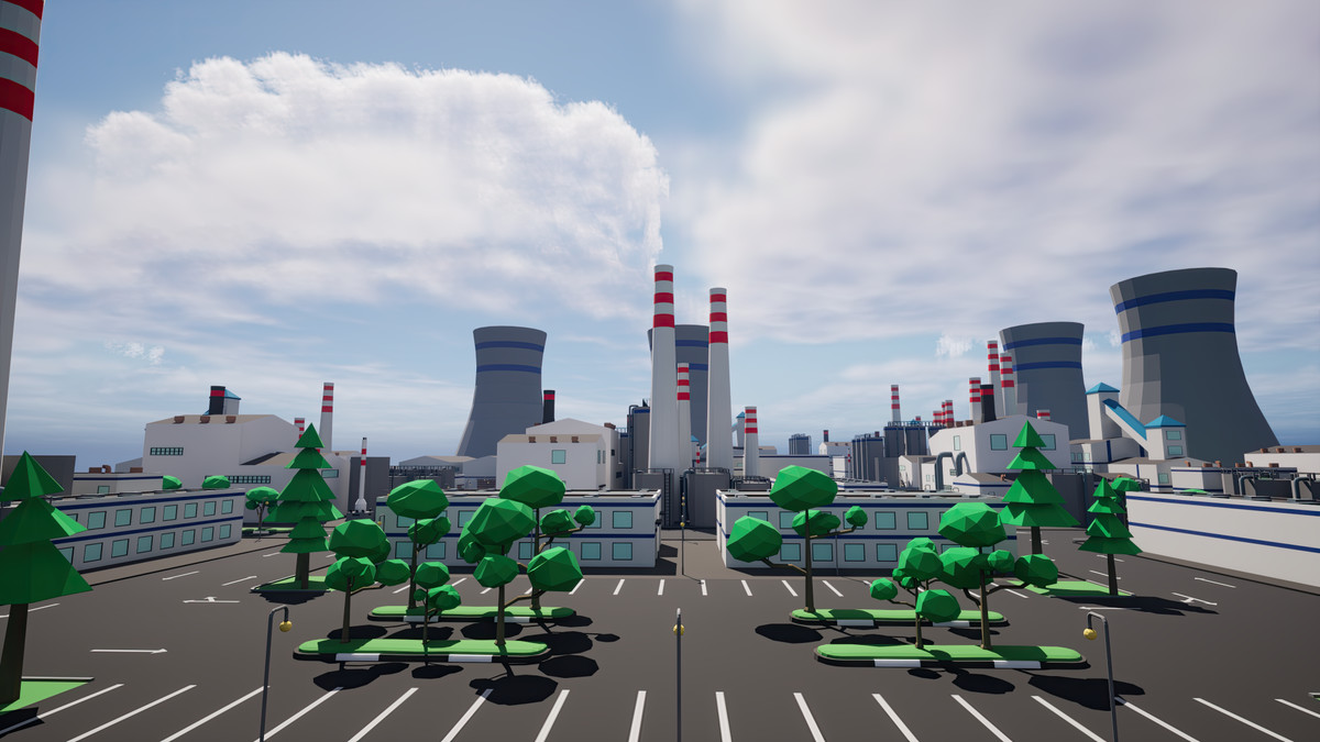 Modular Low Poly Factory [Desktop & Mobile]