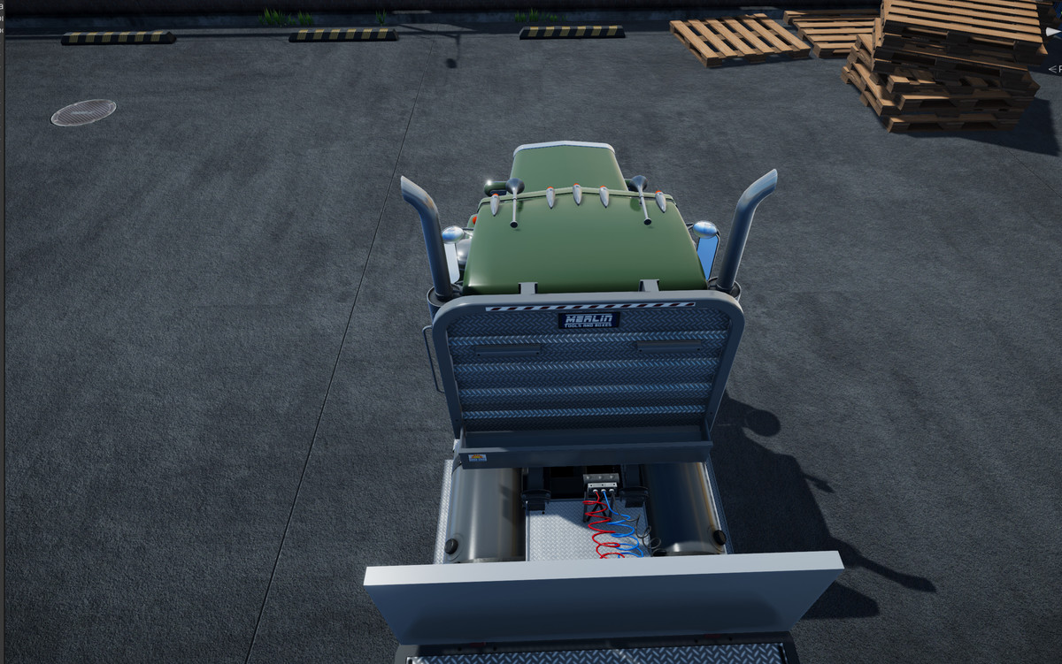 Semi truck flatbed trailer